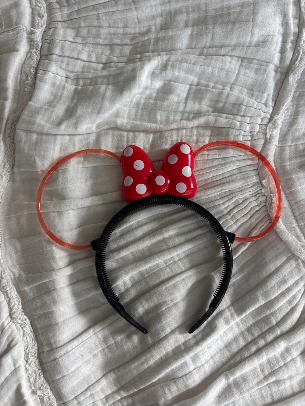Light-Up Polka Dot Minnie Ear Headband - Red & Black
